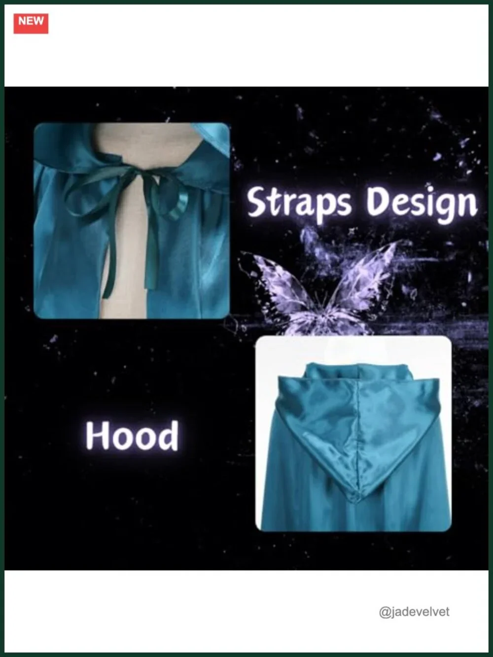 Unisex Adult Hooded Satin Cloak Cape Halloween Cosplay Costume Party